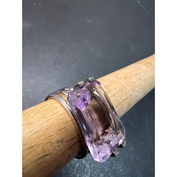Vintage Rose de France amethyst sterling silver ring size 7 - Picture 10 of 16